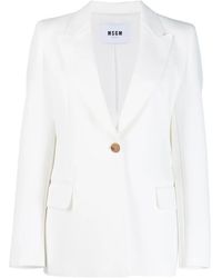 MSGM - Blazer Mit Steigendem Revers - Lyst