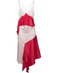 Each x Other Ruffled Asymmetric Dress - Red
