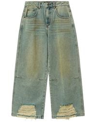 Mini Cream - Vaqueros Anchos Con Efecto Envejecido - Lyst
