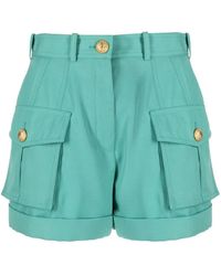 Balmain - High-Waisted Flap-Pocket Shorts - Lyst