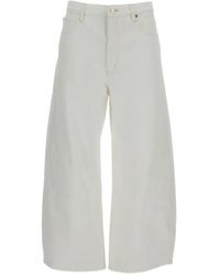 FRAME - The Bow Crop Wide-Leg Jeans - Lyst