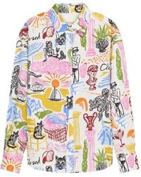 Closed - Oversized Printed Shirt - Lyst
