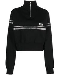 Gcds - Logo-Print Crystal-Embellished Sweatshirt - Lyst