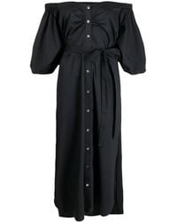 STAUD - Reese Off-Shoulder Stretch-Cotton Dress - Lyst