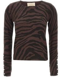 Kaos - Pullover Mit Tigerstreifen Und Schmuckknöpfen - Lyst