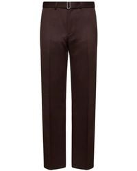 Lardini - Belted Pressed-Crease Trousers - Lyst