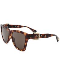 Moschino - Buckle-Detail Tortoiseshell-Effect Sunglasses - Lyst