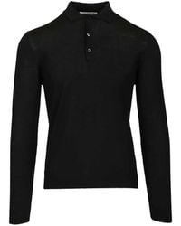 Al Duca d'Aosta - Long-Sleeve Knitted Polo Shirt - Lyst