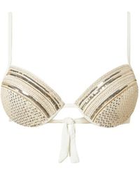 Twinset - Sequin Embroidered Push-Up Bikini Top - Lyst