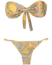 Amir Slama - Bikini Bandeau À Imprimé Végétal - Lyst
