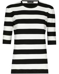 Dolce & Gabbana - Top A Righe Girocollo - Lyst