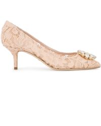 Dolce & Gabbana - Pink Bellucci Crystal 70 Lace Pumps - Lyst