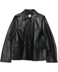TOTEME - Grained Leather Jacket Petite - Lyst