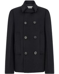 Ferragamo - Virgin Wool-Blend Double-Breasted Peacoat - Lyst