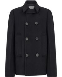 Ferragamo - Virgin Wool-Blend Double-Breasted Peacoat - Lyst