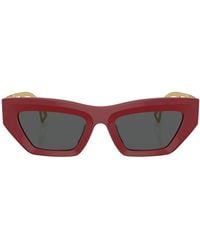 Versace - Logo-Embossed Square-Frame Sunglasses - Lyst