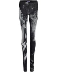 Jean Paul Gaultier - Pantalones Acampanados De Malla Con Estampado Smoking - Lyst