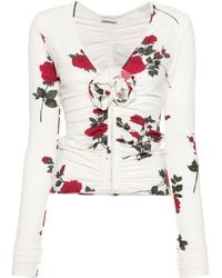 Magda Butrym - Rose-print Ruched Top - Lyst