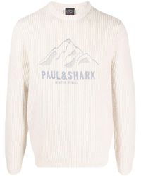 Paul & Shark - Gerippter Strickpullover mit Logo - Lyst