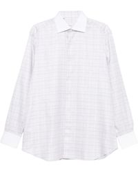 Brioni - Checked Contrast-collar Shirt - Lyst