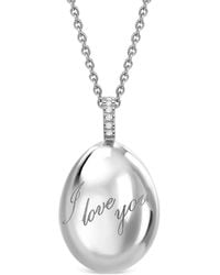 Faberge - 18Kt Essence I Love You Egg Diamond Pendant Necklace - Lyst