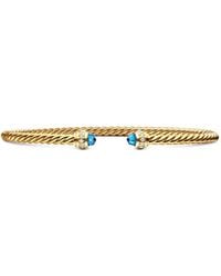 David Yurman - 18Kt Cablespira Topaz And Diamond Bracelet - Lyst