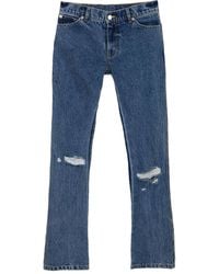 Natasha Zinko Pixel Heart Ripped Jeans in Blue | Lyst Canada