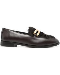 Aquazzura - Loafers With Shearling Trim - Lyst