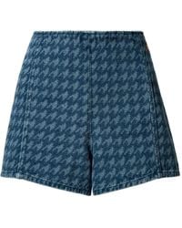 Perfect Moment - Houndstooth Denim Shorts - Lyst