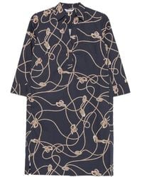 Caliban - Rope-Print Three-Quarter-Sleeve Mini Dress - Lyst