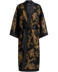 Etro - Kimono Coat With Beads And Nature Embroidery - Lyst