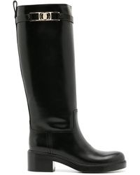 Ferragamo - Bottines Stivale Ryder En Cuir - Lyst