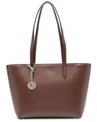 DKNY - Logo-Plaque Leather Tote Bag - Lyst