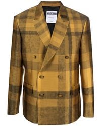 Moschino - Plaid-Check Double-Breasted Blazer - Lyst
