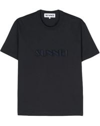 Sunnei - Embroidered-Logo Organic-Cotton T-Shirt - Lyst
