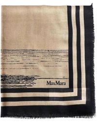 Max Mara - Logo-Print Frayed Scarf - Lyst