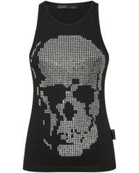 Philipp Plein - Skull-Embellished Ribbed Tank Top - Lyst