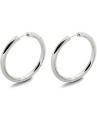 Monica Vinader - Large Essential Click Silver Tube Hoop Earrings - Lyst
