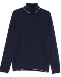 Eleventy - Roll-Neck Contrast-Trim Sweater - Lyst