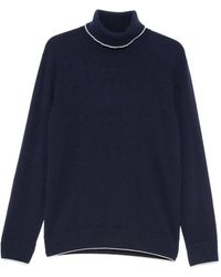 Eleventy - Roll-Neck Contrast-Trim Sweater - Lyst