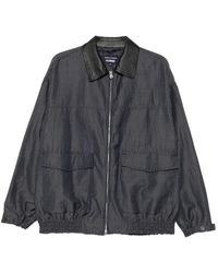 Comme des Garçons - Leather-Collar Herringbone Jacket - Lyst