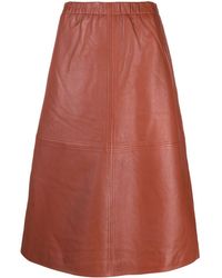 Munthe - Charm Leather Midi Skirt - Lyst