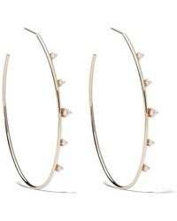 Mizuki - 14-karat Gold Diamond Hoop Earrings - Lyst
