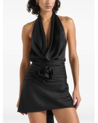 Manière De Voir - Christelle Cowl Halter Open Back Rosette Mini Dress - Lyst