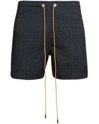 Rhude - Animal-Print Drawstring-Waist Swim Shorts - Lyst