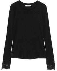 Dorothee Schumacher - Lace-Trim Long-Sleeve T-Shirt - Lyst