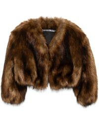 Alexander Wang - Cropped Faux-Fur Jacket - Lyst