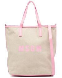MSGM - Small Logo-print Tote Bag - Lyst