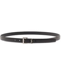 Saint Laurent - Cassandre Grained Leather Belt - Lyst