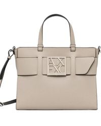 ARMANI EXCHANGE - Sac Cabas À Plaque Logo - Lyst